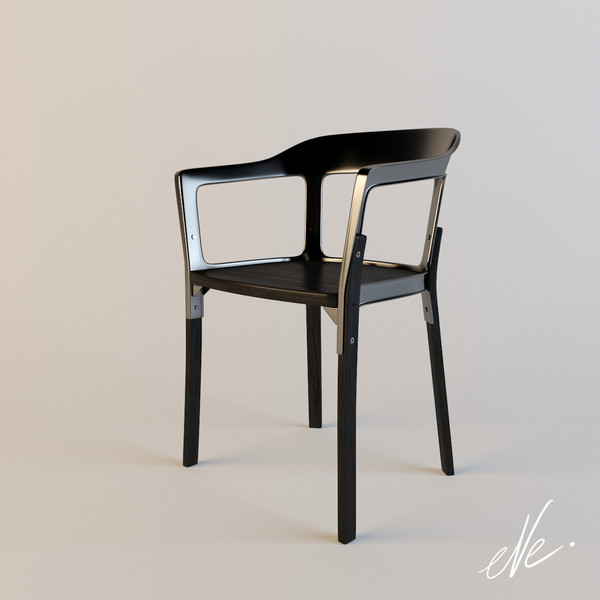 3ds magis steel wood - Magis steel wood chairs by eve.happy